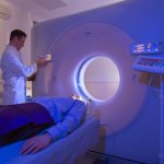 What is the radiation dose for a CT scan?