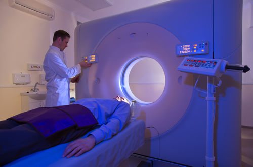 What is the radiation dose for a CT scan?