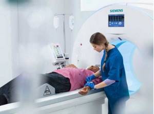 CT scan with contrast: intravenous enhancement process