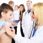 Examination of a child by a doctor