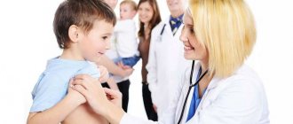 Examination of a child by a doctor