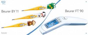 Термометры Beurer для детей- Beurer BY 11 с игрушкой и бесконтактный Beurer FT 90